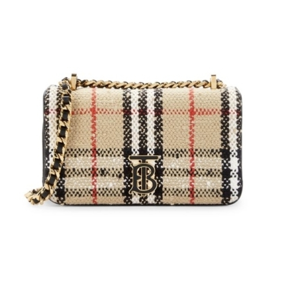 Burberry Beige and Black Checkered Women's Bag